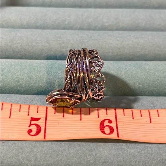 Or Paz Citrine Teardrop Look of Stack Ring sz7 - Picture 7 of 8